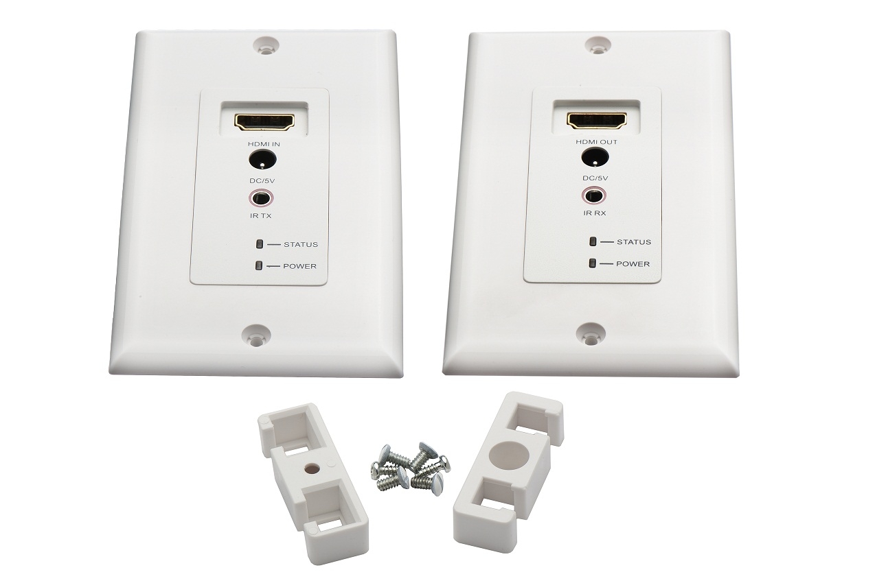 60m HDMI Wallplate Extender over single cat5e/6 cable, supports 3D