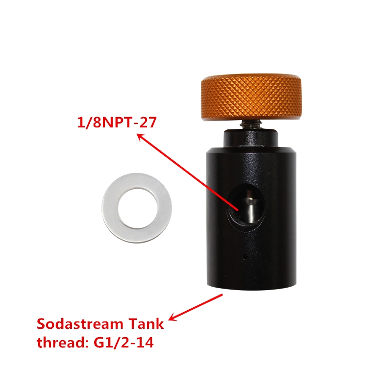 CO2 Pressure On/Off Adapter Threaded 1/8NPT For Fill SodaStream Tank