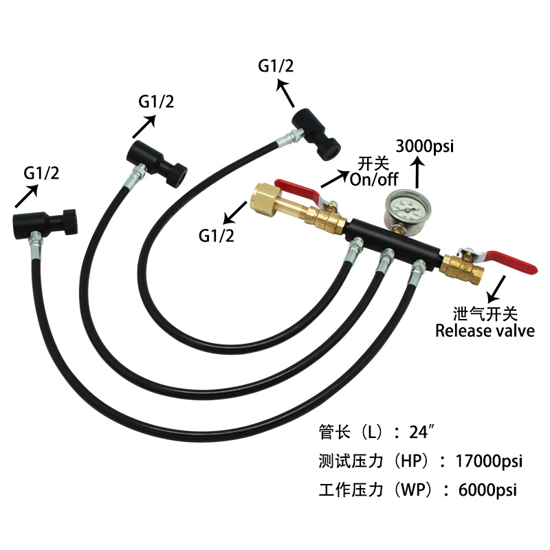 New Paintball Dual Valve CO2 Fill Station Refill Kobalt with 3 Hose