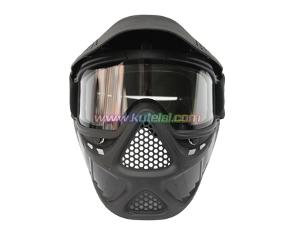 Black Tactical Safety Anti Fog Paintball Mask with Double Elastic Strap