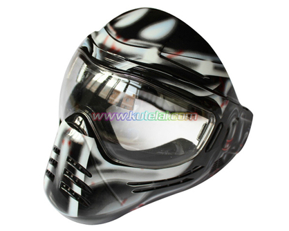 White Stripe Save Phace Full Face Anti Fog Paintball Mask