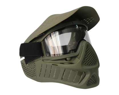 New Model mask with thermal anti-fog lens and double strap olive color