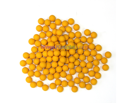 0.43 cal orange reusable natural solid rubber ball