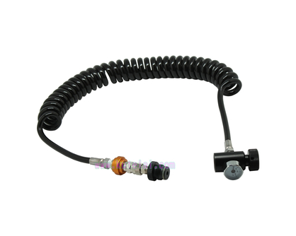 Coil Remote Hose Lin with QD+1500psi Gauge+Oring