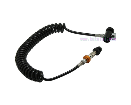 Coil Remote Hose Lin with QD+1500psi Gauge+Oring