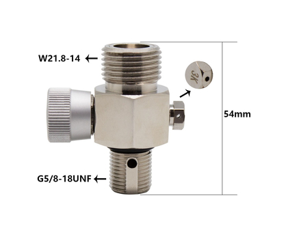 G5/8-UNF paintball on/off valve for CO2 cylinder