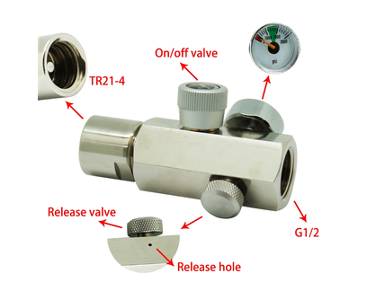 CO2 Gas Refill Adapter Connector For SodaStream Cylinder Brass Homebrew Kit 